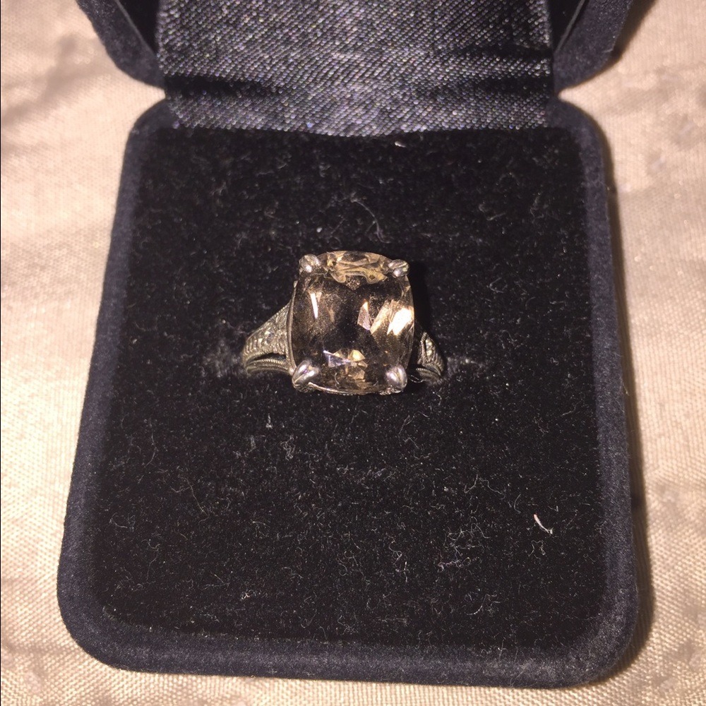 Smokey Quartz ring sterling silver